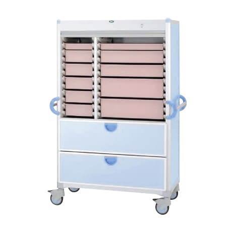 材料搬送カート(内視鏡カート) 25-3741-0101 ピーチ サカセ化学工業 C64-LAS15202B(ブルー)