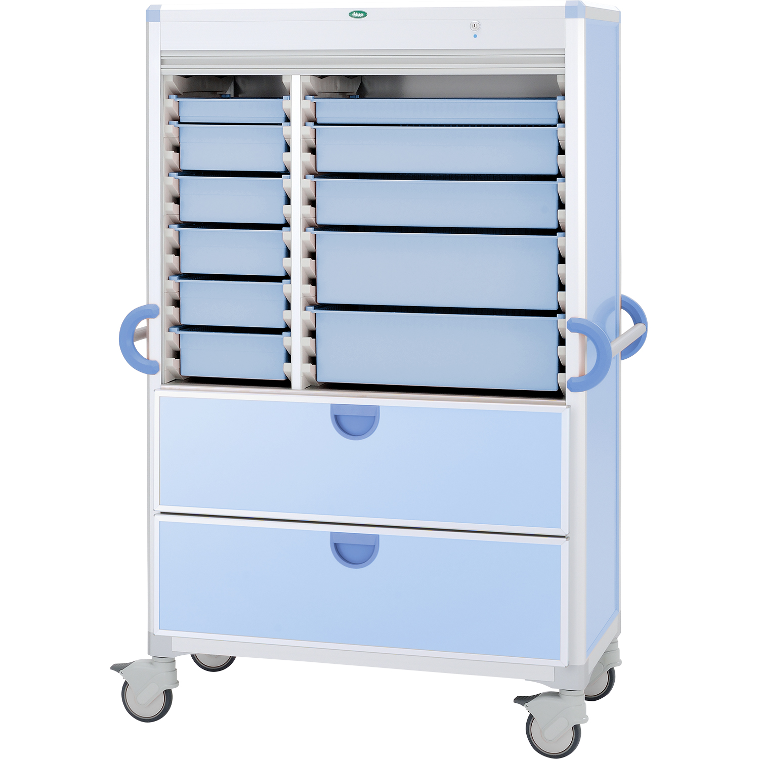 材料搬送カート(内視鏡カート) 25-3741-0102 ブルー サカセ化学工業 C64-LAS15202B(ブルー)