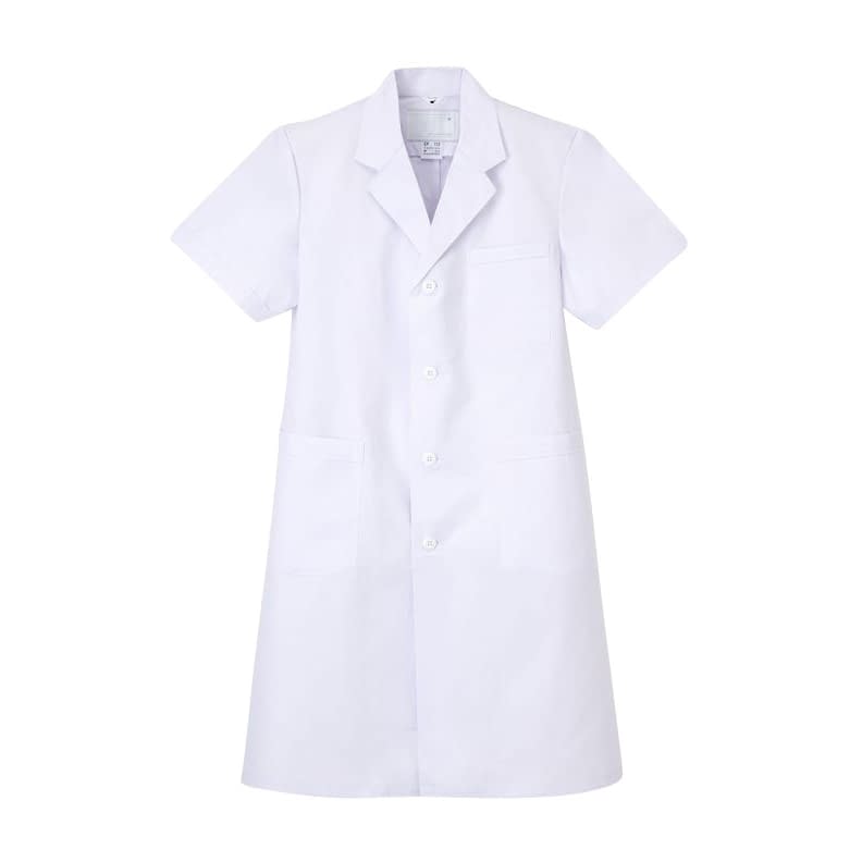 男子シングル診察衣半袖 21-6680-02 ナガイレーベン EP-112(LL)ホワイト