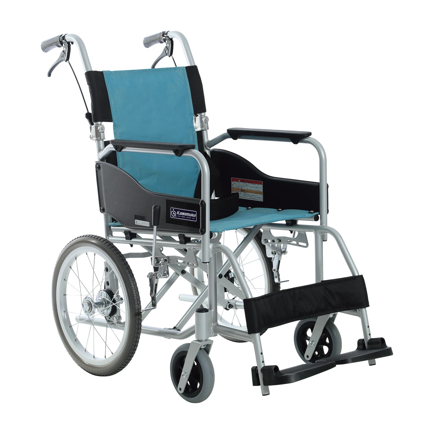 【未使用品】KAWAMURA 介助用車いす ブルー チェック柄【ユーズドユーズ名古屋天白店】J2068 未使用品】KAWAMURA 介助用車いす ブルー チェック柄【ユーズドユーズ