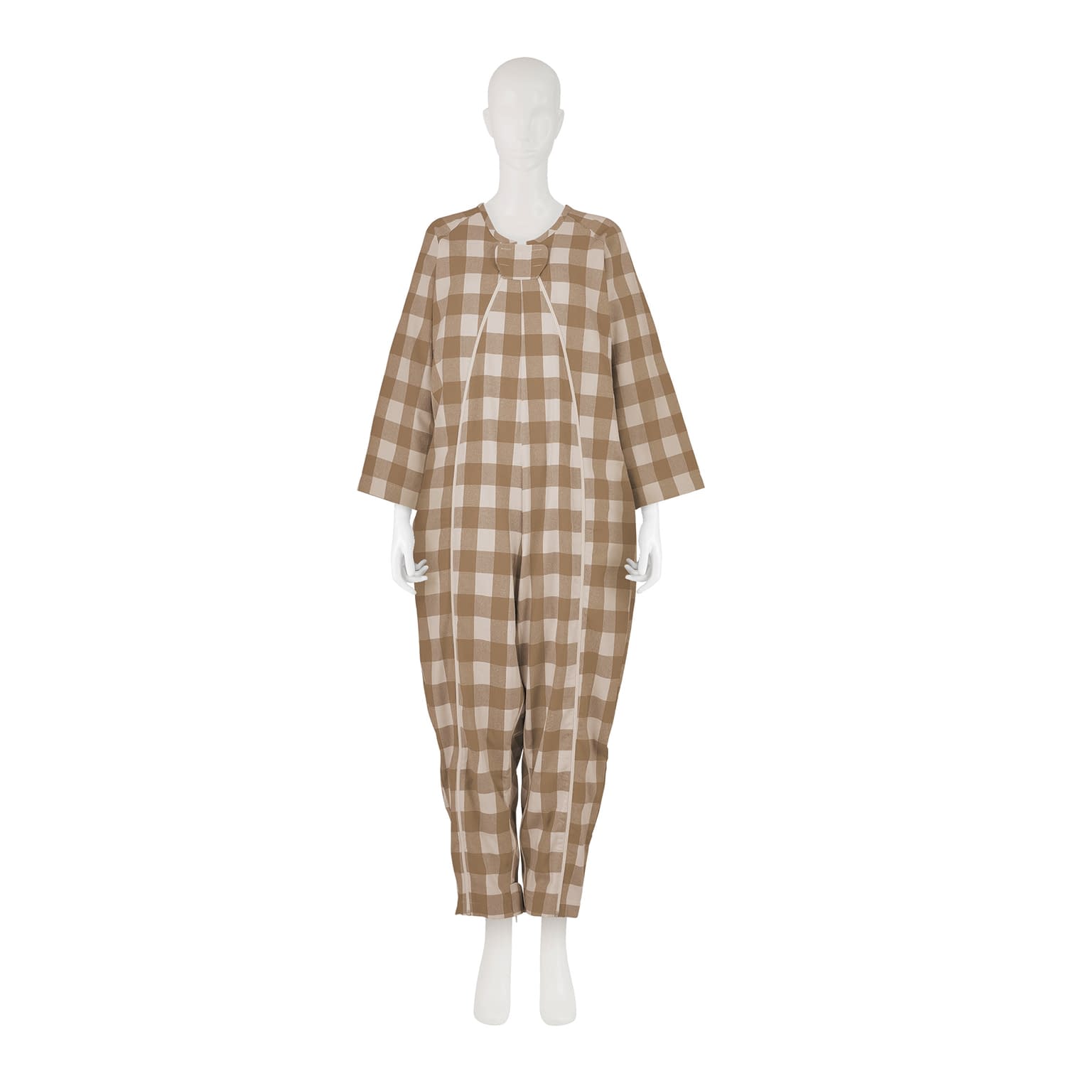 フドーねまきA 厚手 25-7036-0002 チェックベージュ 竹虎 S