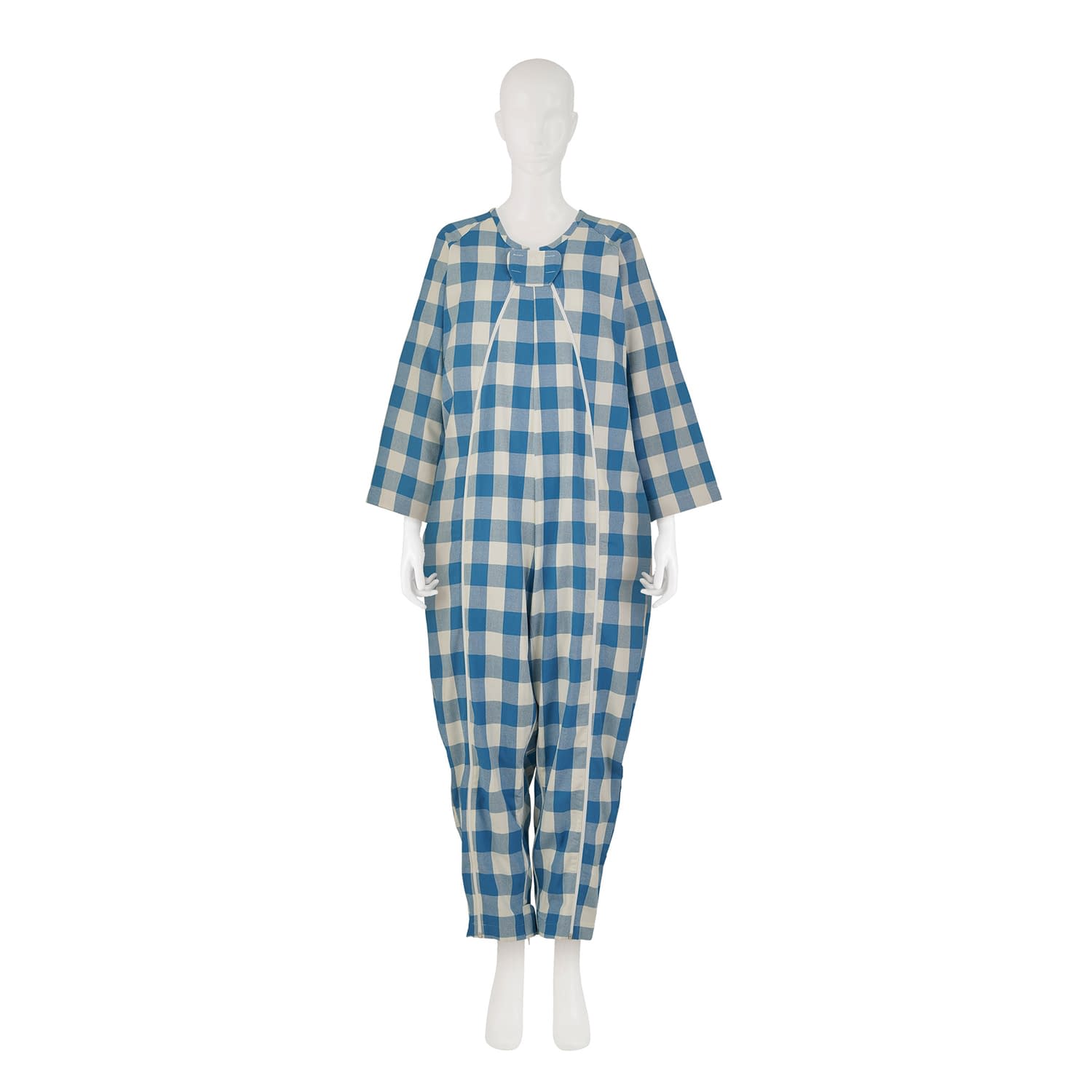 フドーねまきA 厚手 25-7036-0301 チェックブルー 竹虎 LL