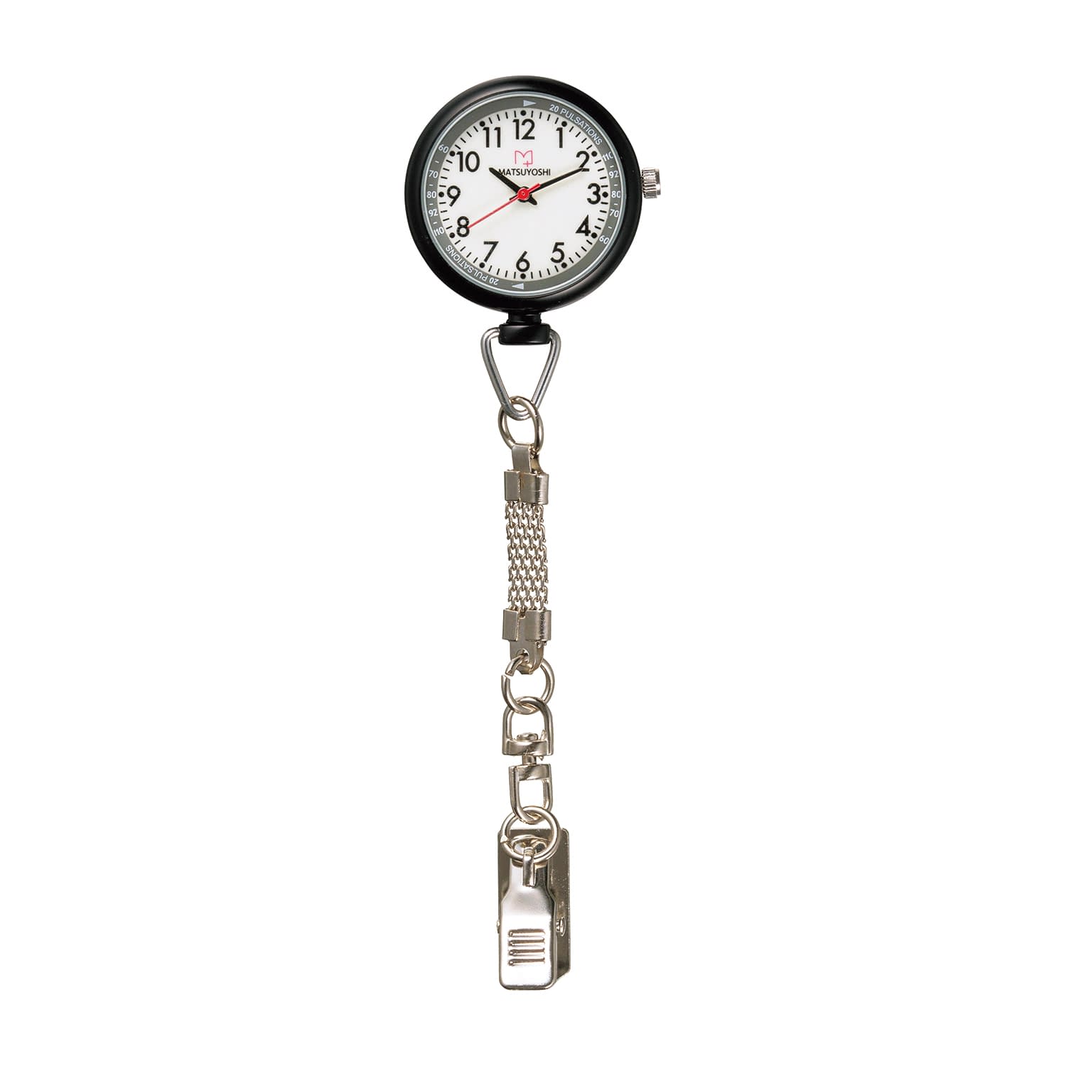 マツヨシナースウォッチφ30クリップ 懐中時計 25-4009-01 MATSUYOSHI MY-NS0440BL(ブラック)