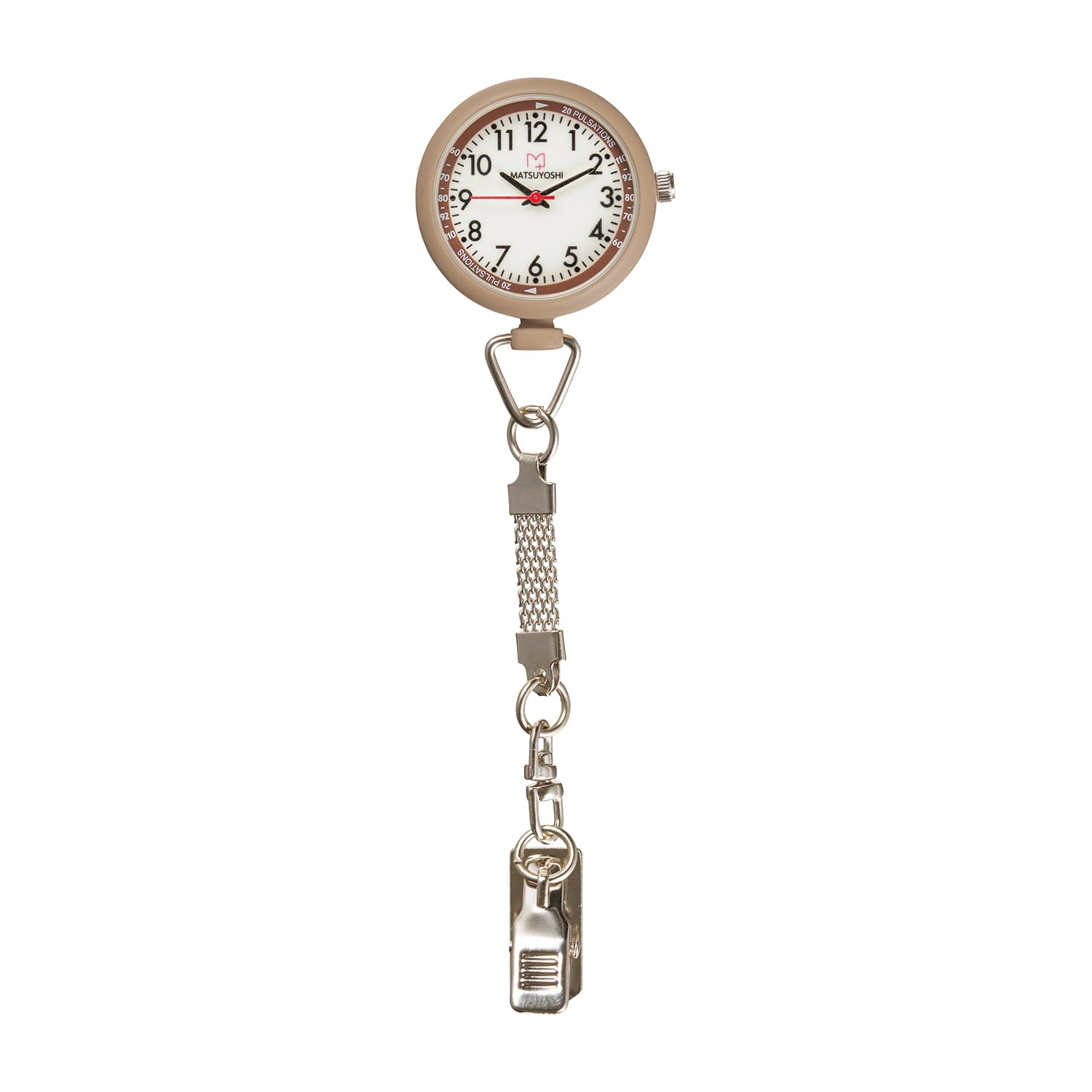 マツヨシナースウォッチφ30クリップ 懐中時計 25-4009-03 MATSUYOSHI MY-NS0440GR(グレージュ)