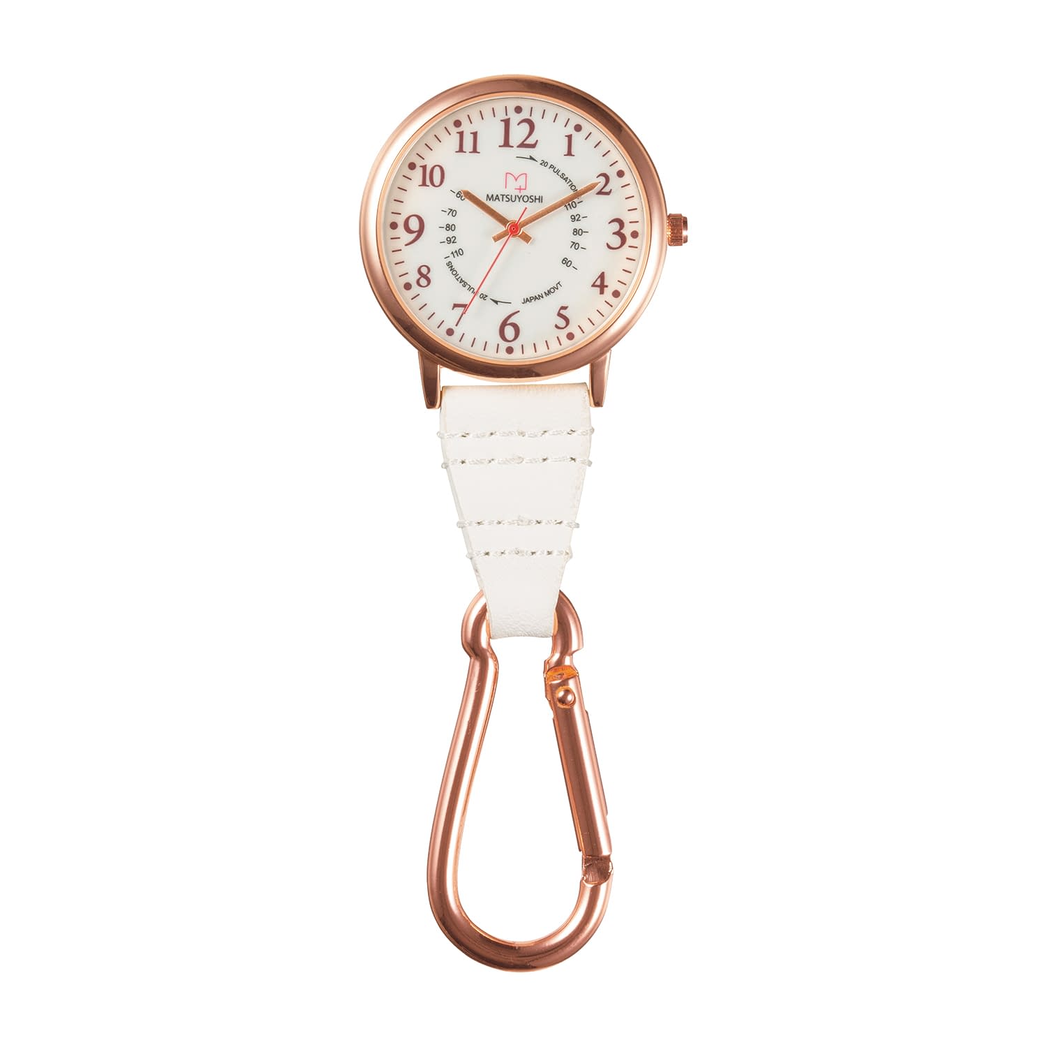 マツヨシナースウォッチφ38カラビナ 懐中時計 25-4010-00 MATSUYOSHI MY-NS0441WH(ホワイト)