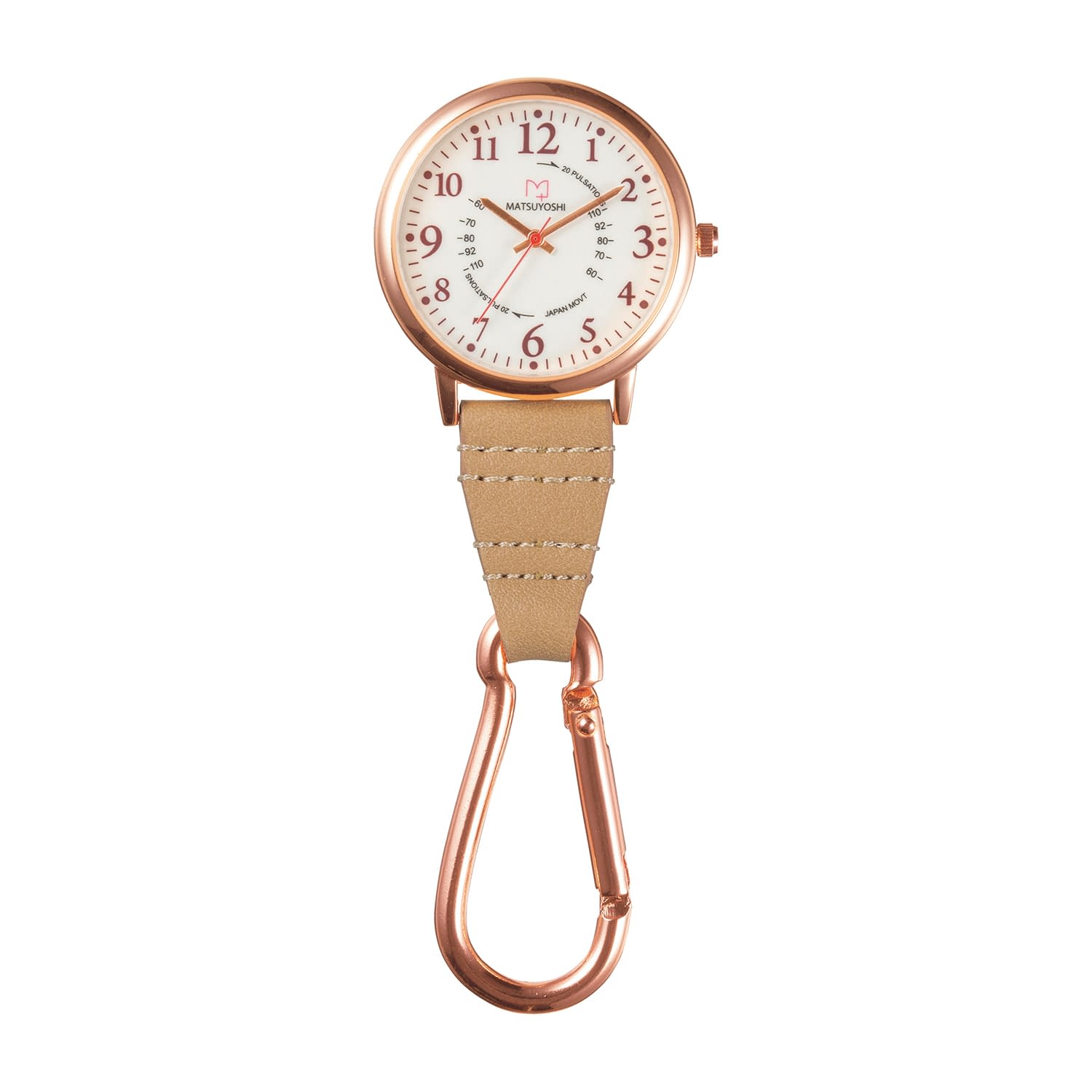 マツヨシナースウォッチφ38カラビナ 懐中時計 25-4010-01 MATSUYOSHI MY-NS0441GR(グレージュ)