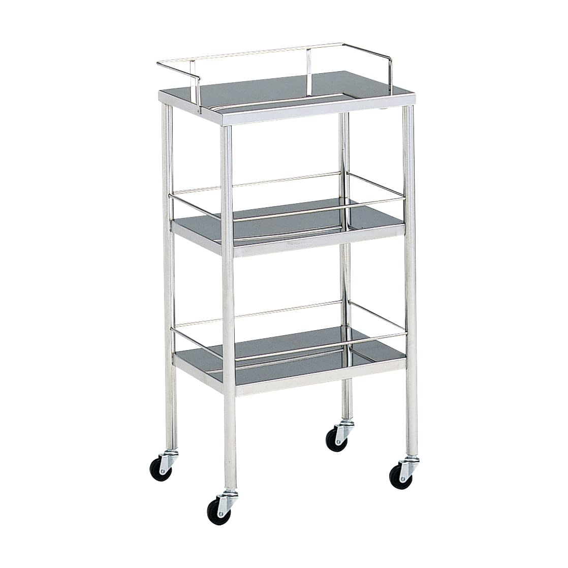 器械台 三段 手摺付(φ50mm) 手摺付 カート 01-2245-56 MATSUYOSHI MY-1017A(450X300X820