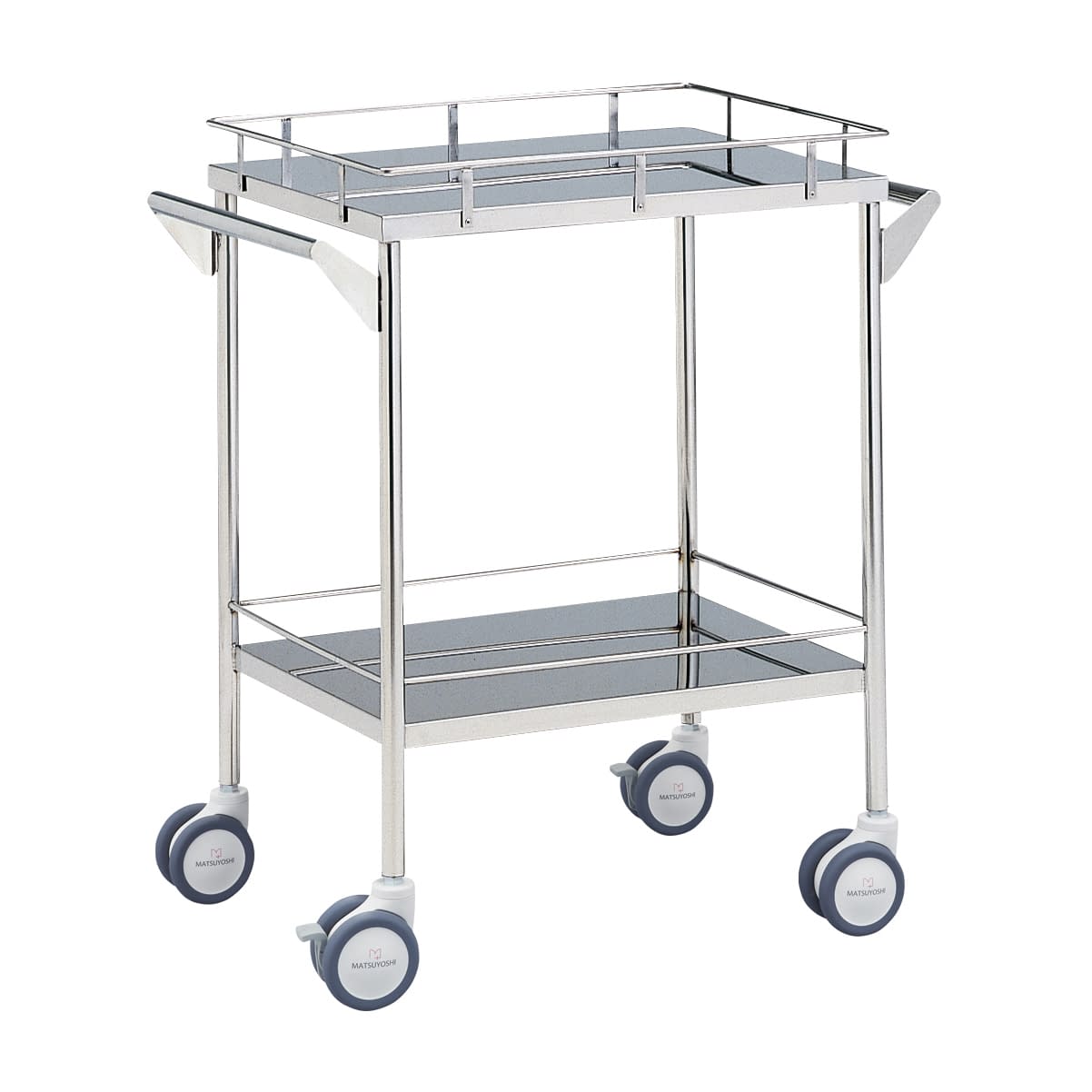 マツヨシ回診車 四方手摺付(静音仕様 器械台 01-2250-53 MATSUYOSHI MY-1026S(750X450X800