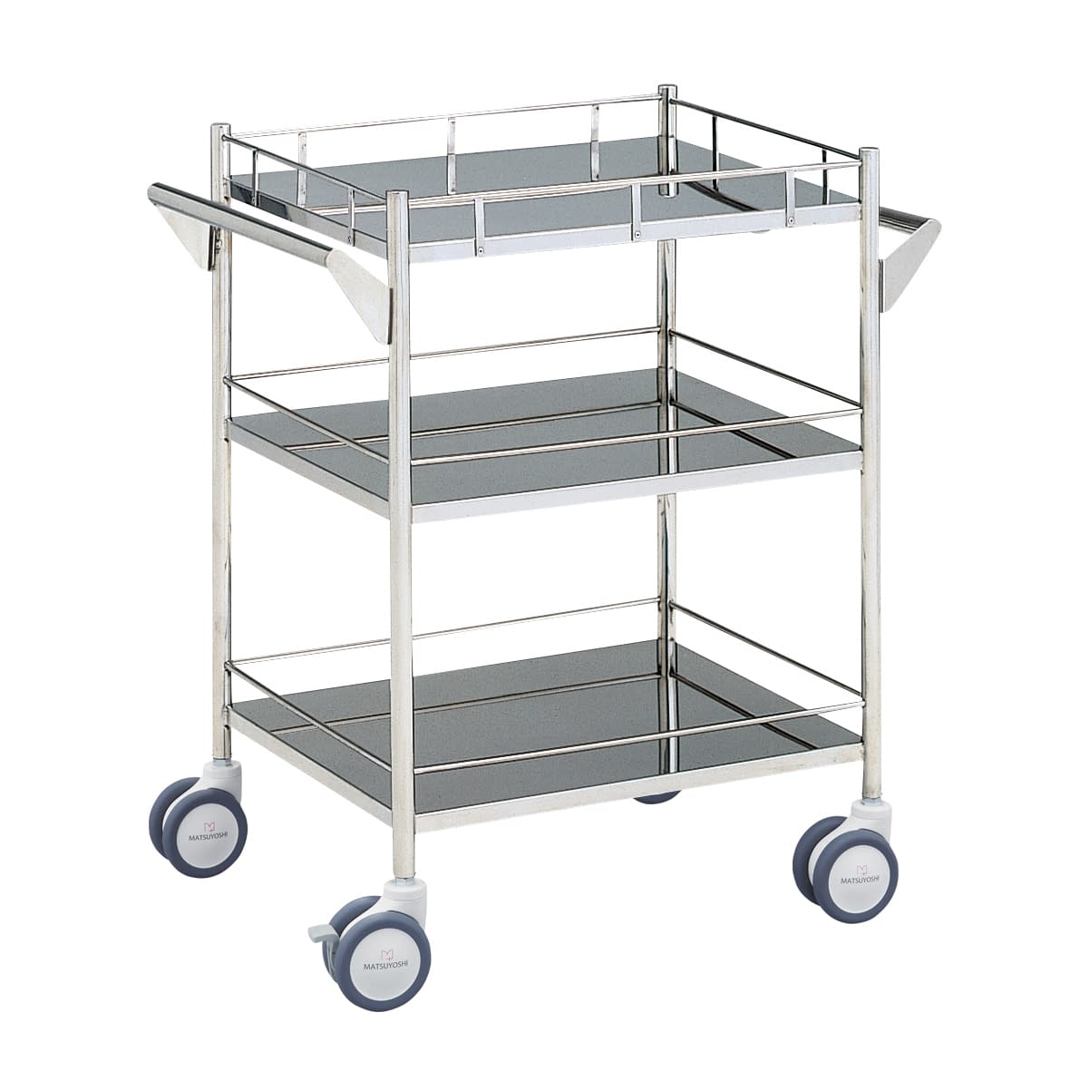 マツヨシ回診車 三段(静音仕様) 器械台 01-2255-52 MATSUYOSHI MY-1028S(600X450X800