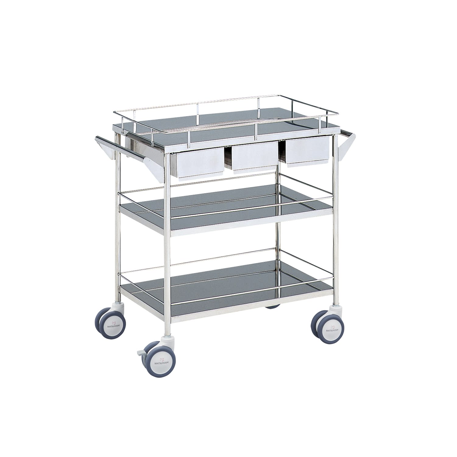 マツヨシ回診車 引出付 三段 カート 01-2300-50 MATSUYOSHI MY-1038(600X450X800)