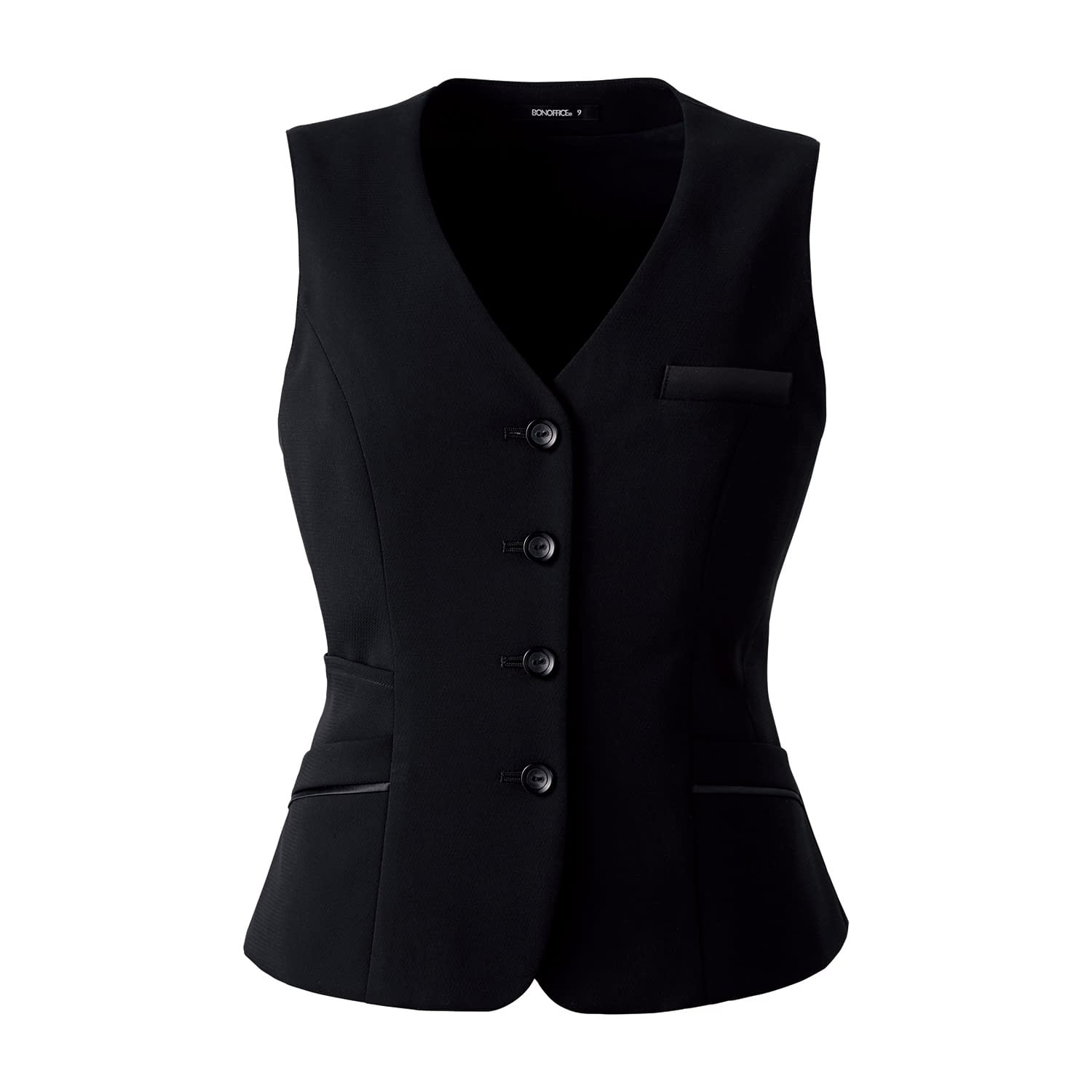 ベスト 事務服 25-6585-12 BONOFFICE AV1271-16(11G)ブラック