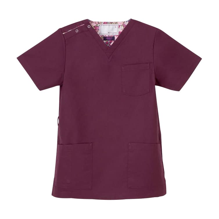 男女兼用スクラブ 24-6525-0005 ボルドー ナガイレーベン LBL-4372(SS)