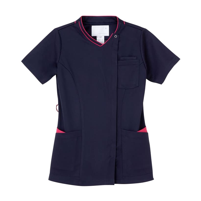 女子スクラブ 24-6524-0401 ネイビー＋ピンク ナガイレーベン RF-5087(EL)