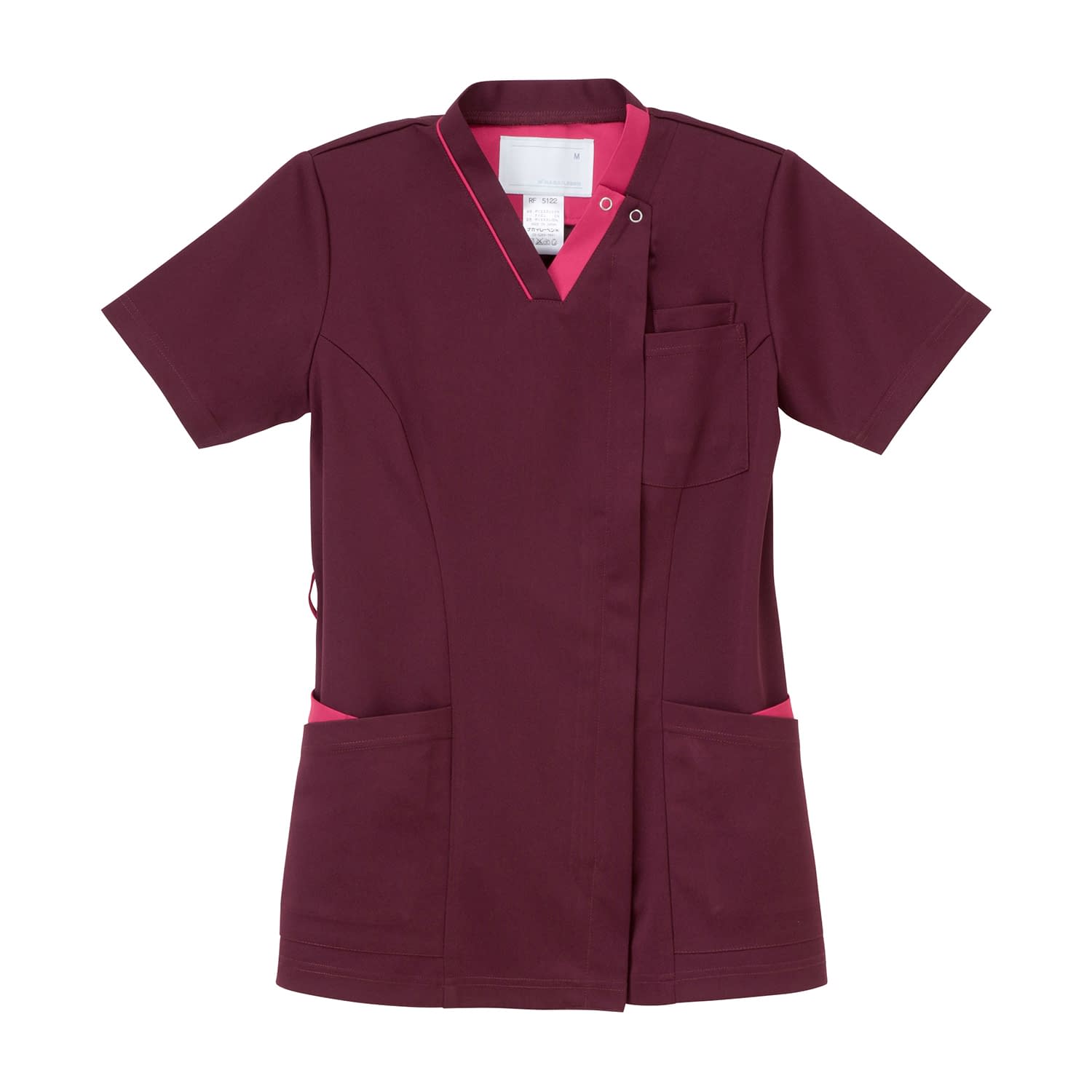 女子スクラブ 24-6983-0403 ボルドー＋ピンク ナガイレーベン RF-5122(EL)