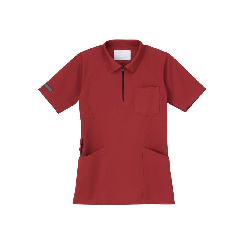 ニットシャツ 24-7022-0204 レッド ナガイレーベン RK-5292(M)