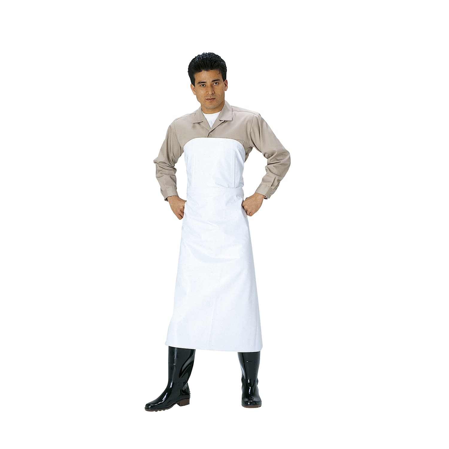 ワンタッチ前掛 07-3230-00 日本ウェーブロック 700(フリーサイズ/シロ)