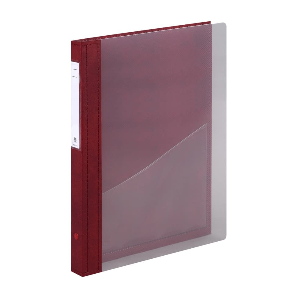 カルテブック(クリヤー)CYC4 A4 カルテバインダー 24-4516-0105 5:レッド LIHITLAB. HB417(A4)4ケツ