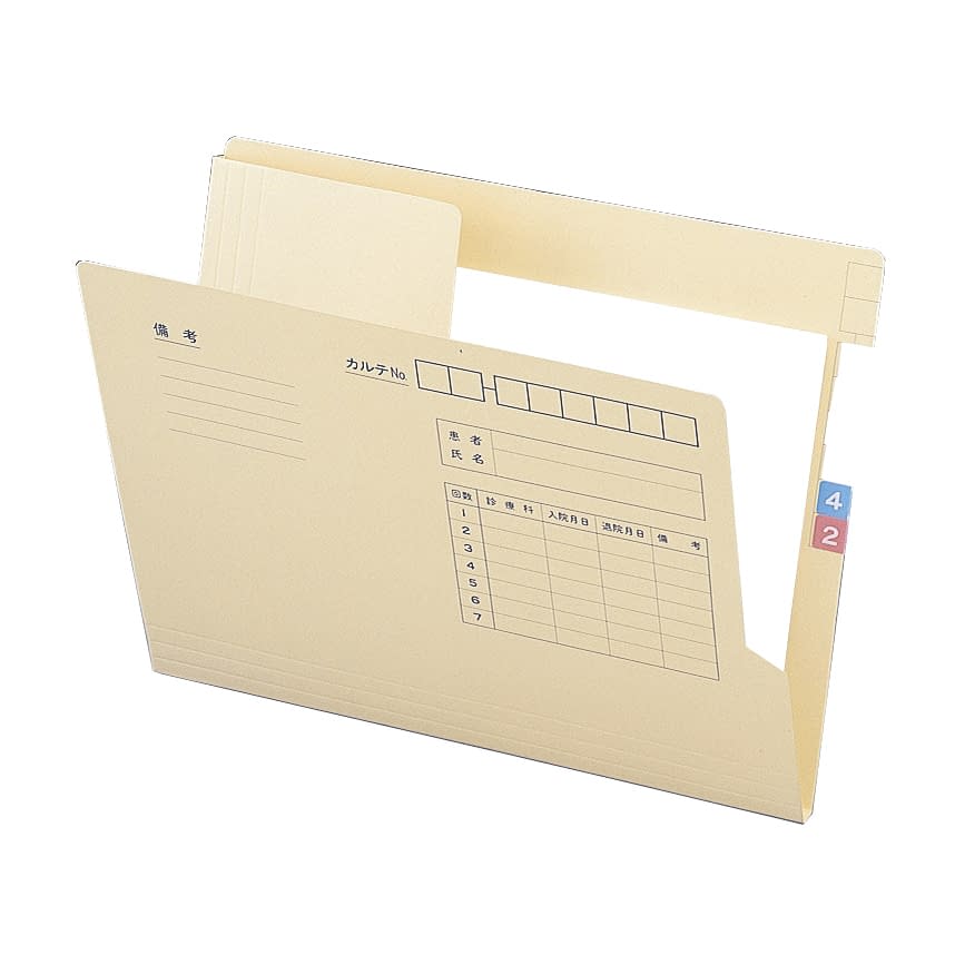 退院フォルダー(A4) A4用 カルテフォルダー 24-9002-00 LIHITLAB． HK742(200マイイリ)