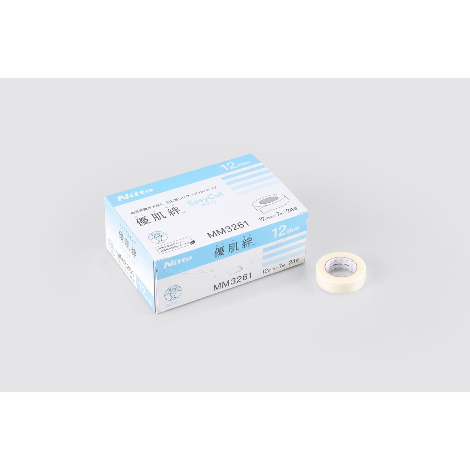 優肌絆EasyCut ホワイト 27-1297-00 ニトムズ MM3261(12MMX7M)24
