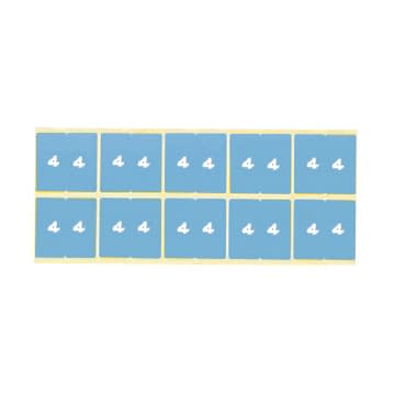 カルテナンバーラベル 02-2895-0104 番号指定:4 ケルン KS-761(50X50MM)100イリ
