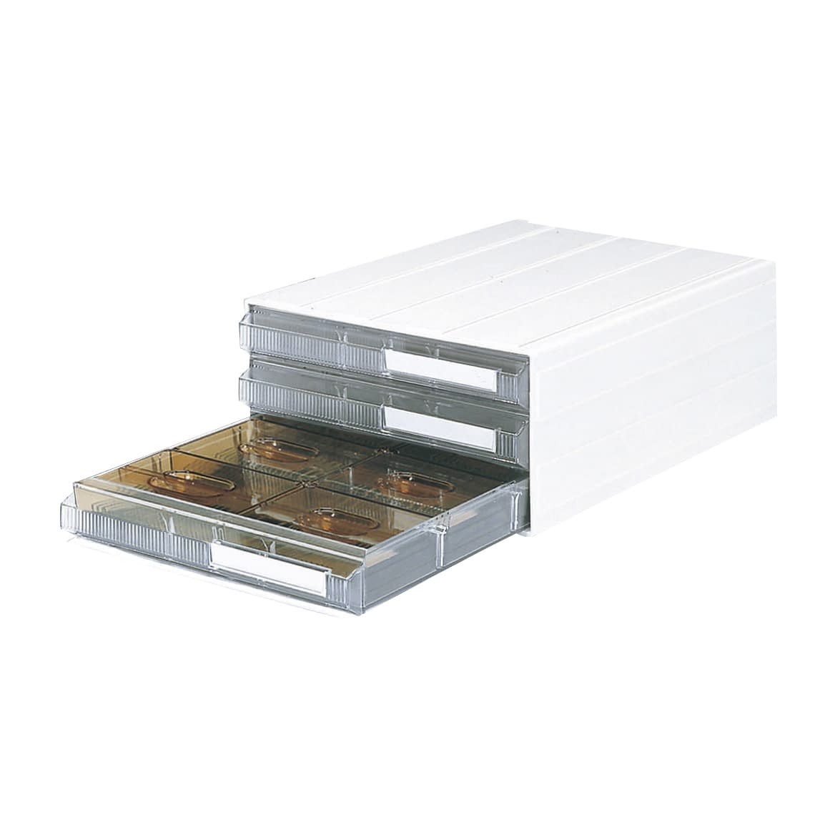 プレパラートケース収納カセッター 3段 20-2158-0002 アンバー サカセ化学工業 HA4-003PG