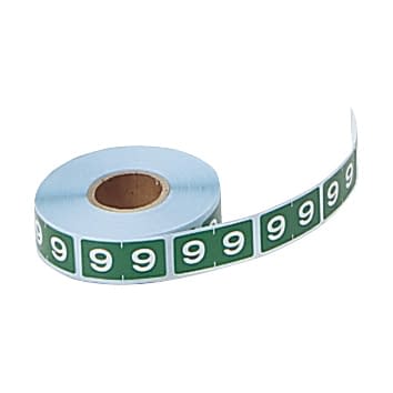 カルテナンバーラベル(ロールタイプ) 02-2895-0509 番号指定:9 ケルン KS-762R(15X30MM)