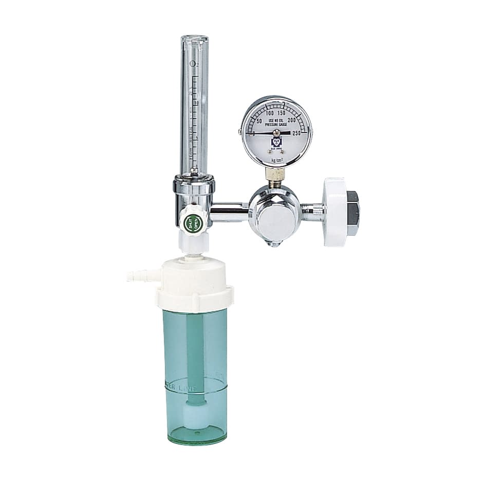 エマジン減圧弁(酸素流量計・加湿瓶付 アウトレットなし 01-5560-14 ブルークロス・エマージェンシー S-40-FH(JIS)