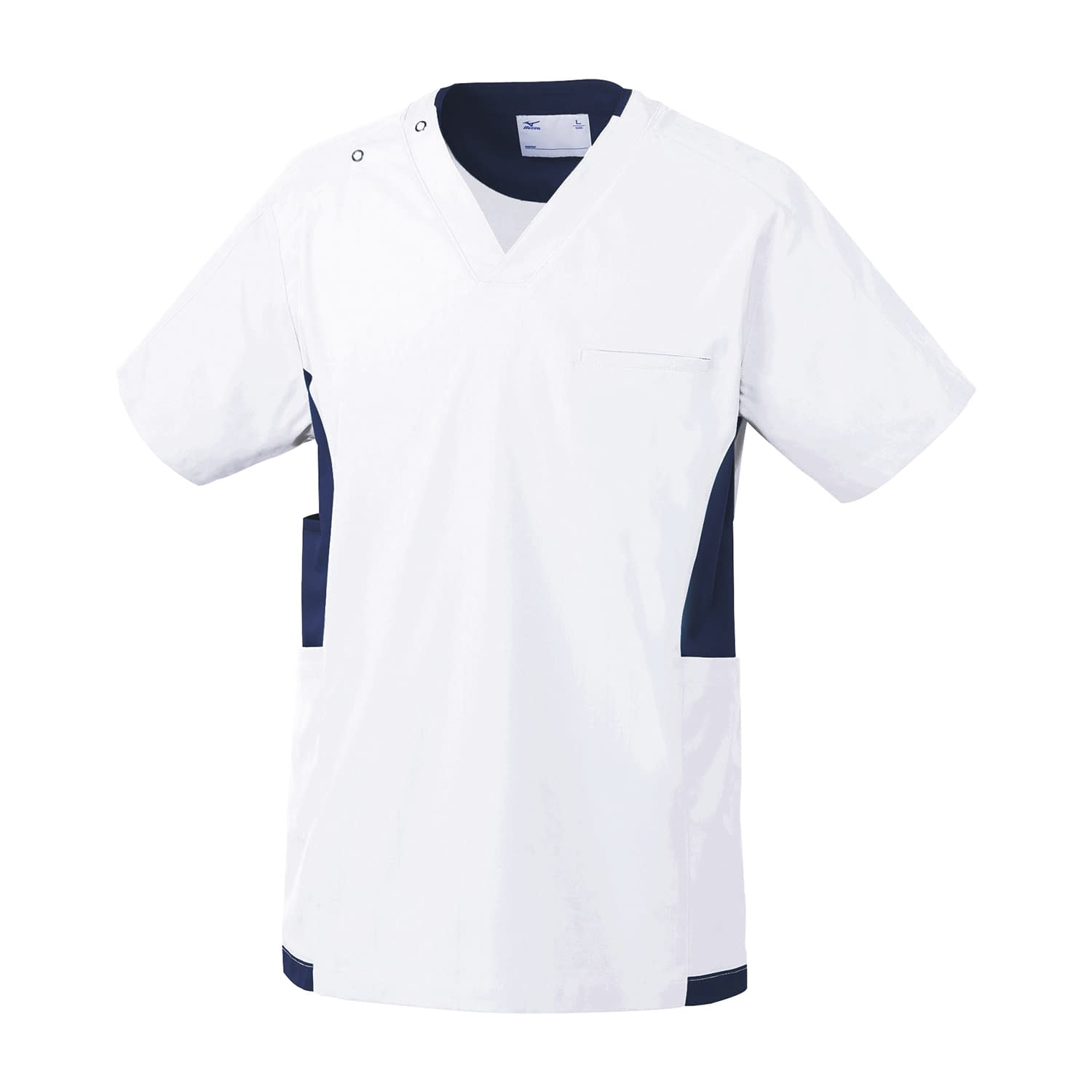 スクラブ(男女兼用) 25-2518-0008 5L ミズノ MZ-0181-C1(ホワイト)