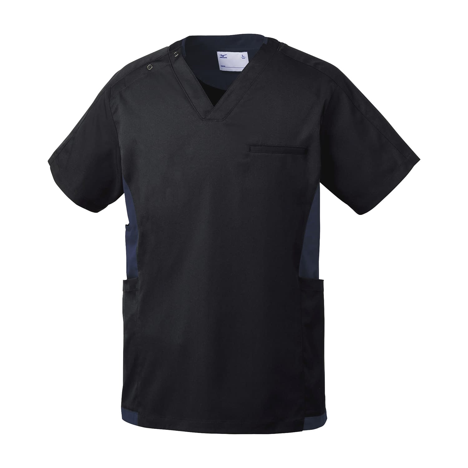 スクラブ(男女兼用) 25-2518-0207 4L ミズノ MZ-0181-C10(ブラック)