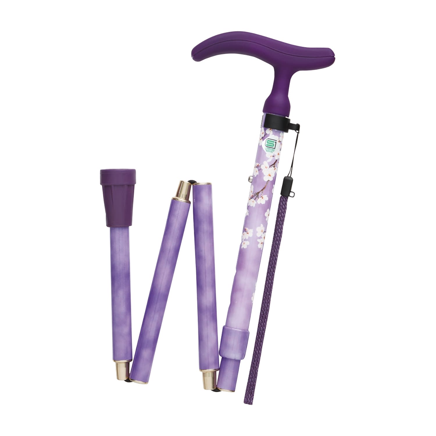 ステッキ アクティブグレース(折畳S 25-5709-01 フジホーム WB3753(サクラパープル)