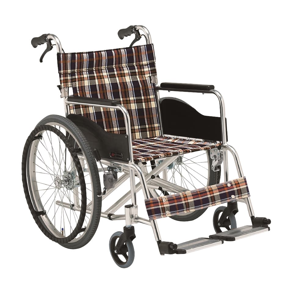 車いす(自走・アルミ)背折れ・ワイド 背折れ 23-2515-0102 S－1 松永製作所 AR-280-460