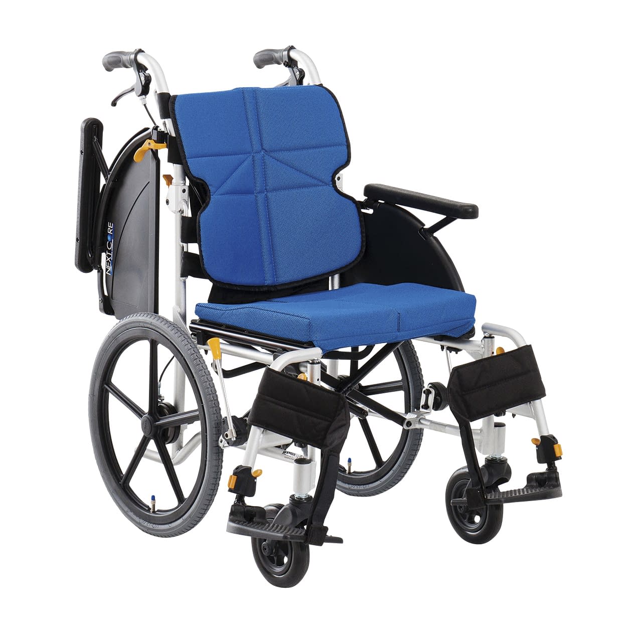 車いす ネクストコアマルチ(介助) 介助用 24-3069-0102 ブルー 松永製作所 NEXT-41B(タキノウ)