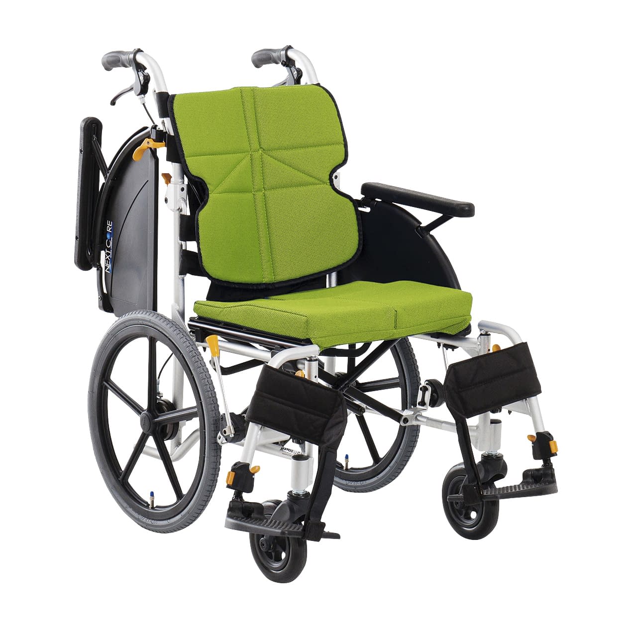 車いす ネクストコアマルチ(介助) 介助用 24-3069-0103 ライトグリーン 松永製作所 NEXT-41B(タキノウ)