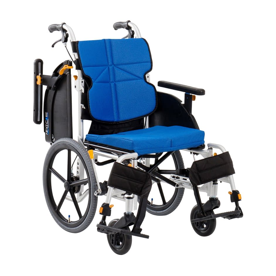 車いす ネクストコアアジャスト(介助 介助用 24-4478-0102 ブルー 松永製作所 NEXT-61B(モジュール)