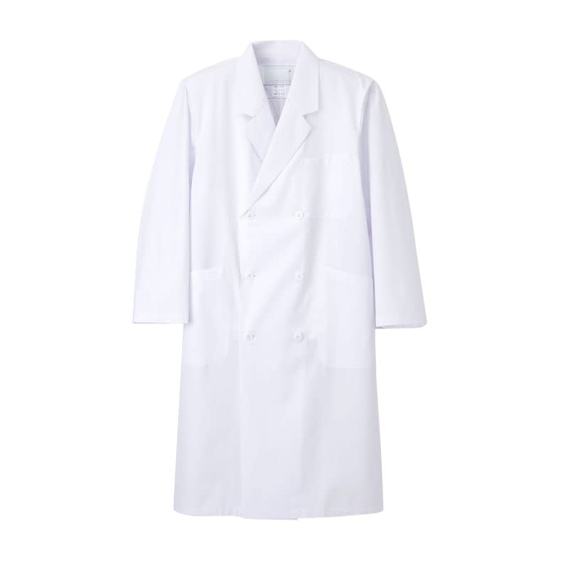 男子ダブル診察衣 16-1680-0001 ホワイト ナガイレーベン KEX-5100(S)