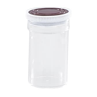 スチロール瓶 透明(押込蓋:あずき色 10-2591-12 シント―化学 101-59213(500CC)