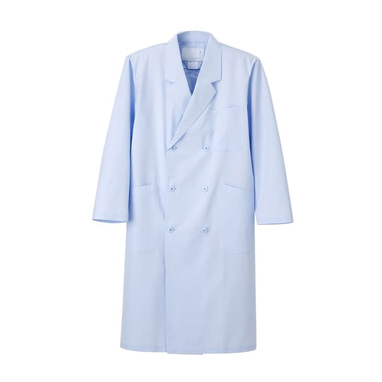 男子ダブル診察衣 16-1680-0102 ブルー ナガイレーベン KEX-5100(M)