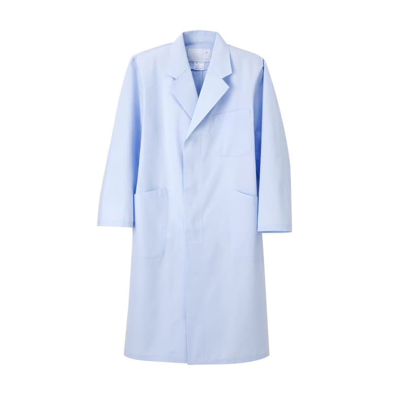 男子シングル診察衣 16-1681-0002 ブルー ナガイレーベン KEX-5110(S)