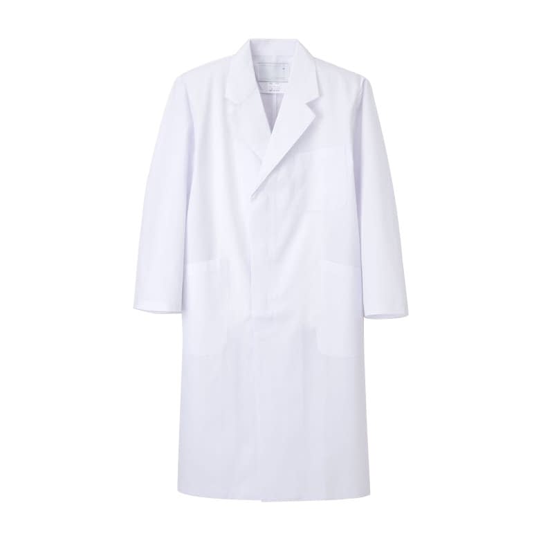 男子シングル診察衣 16-1681-0401 ホワイト ナガイレーベン KEX-5110(BL)