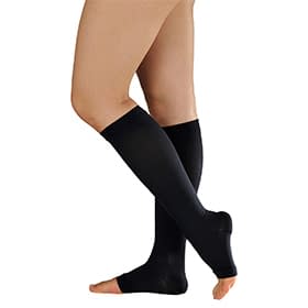 アンシルク3(ハイソックス)つま先無 23-6318-06 アルケア 18632(L)ブラック