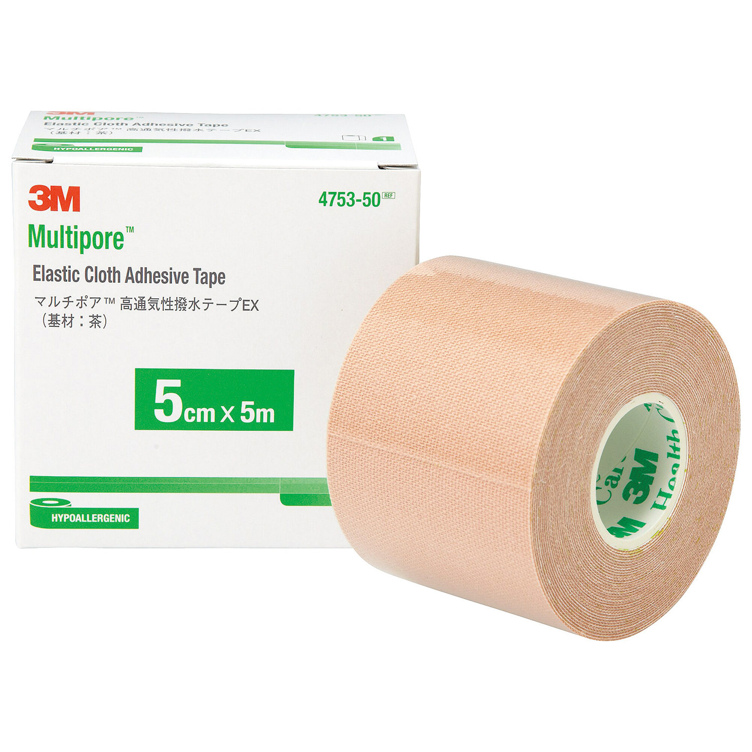 マルチポア高通気性撥水ライトブラウン サージカルテープ 25-7142-03 スリーエムジャパン 4753-50(50)1カン