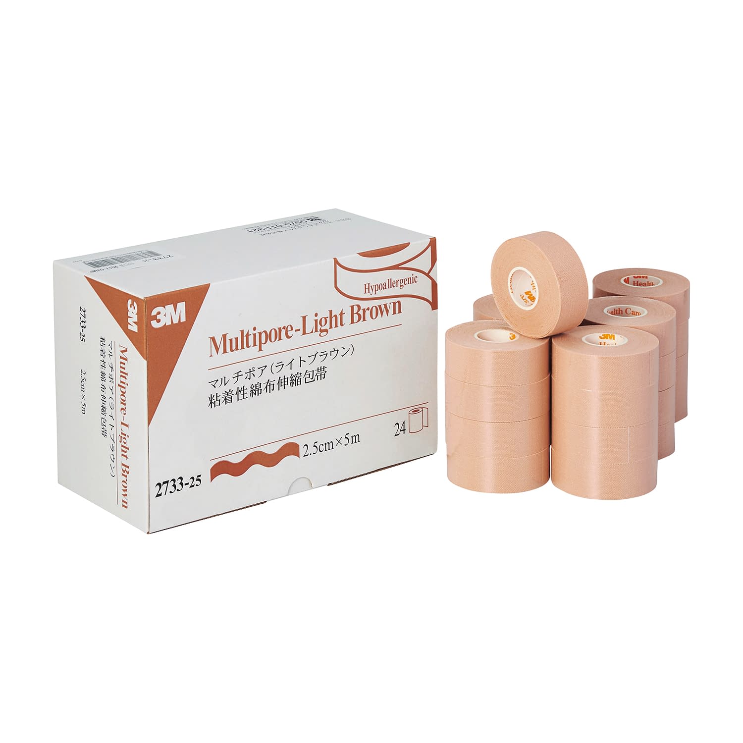 マルチポアライトブラウン 粘着包帯 25-7149-00 スリーエムジャパン 2733-25(25)24カン