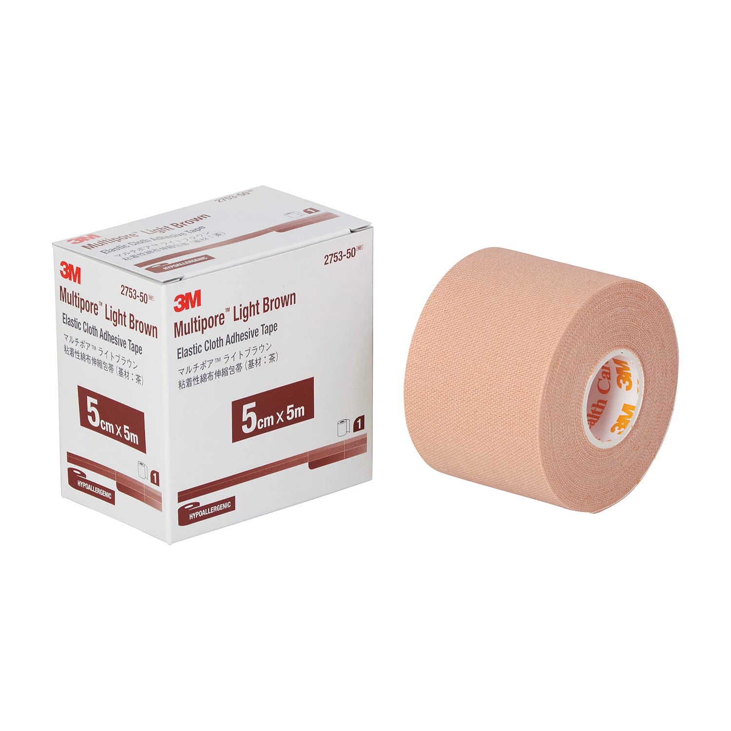 マルチポアライトブラウン 粘着包帯 25-7149-03 スリーエムジャパン 2753-50(50)1カン
