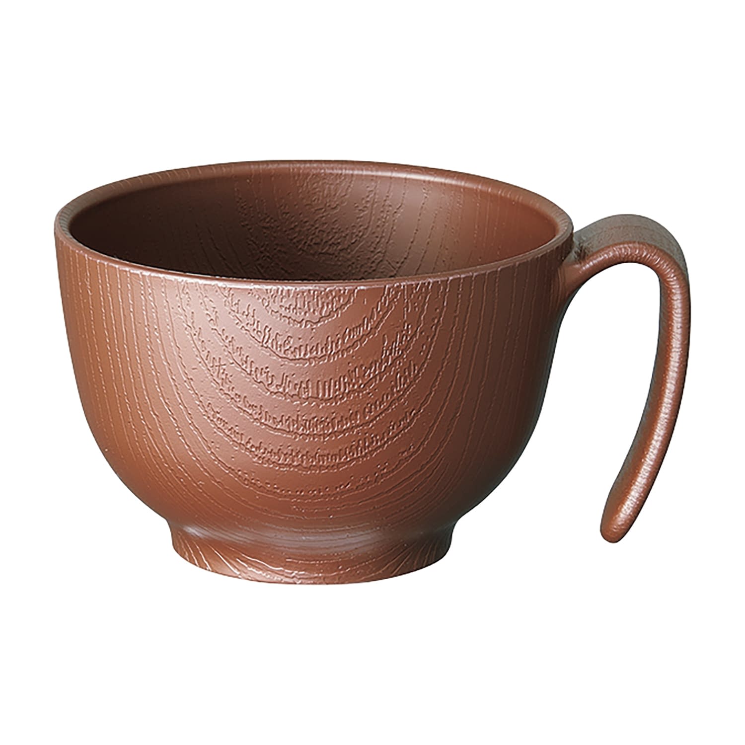 木目持ちやすい茶碗(ハンドル付) 25-6671-00 スケーター NBLS1H(ブラウン)370ML