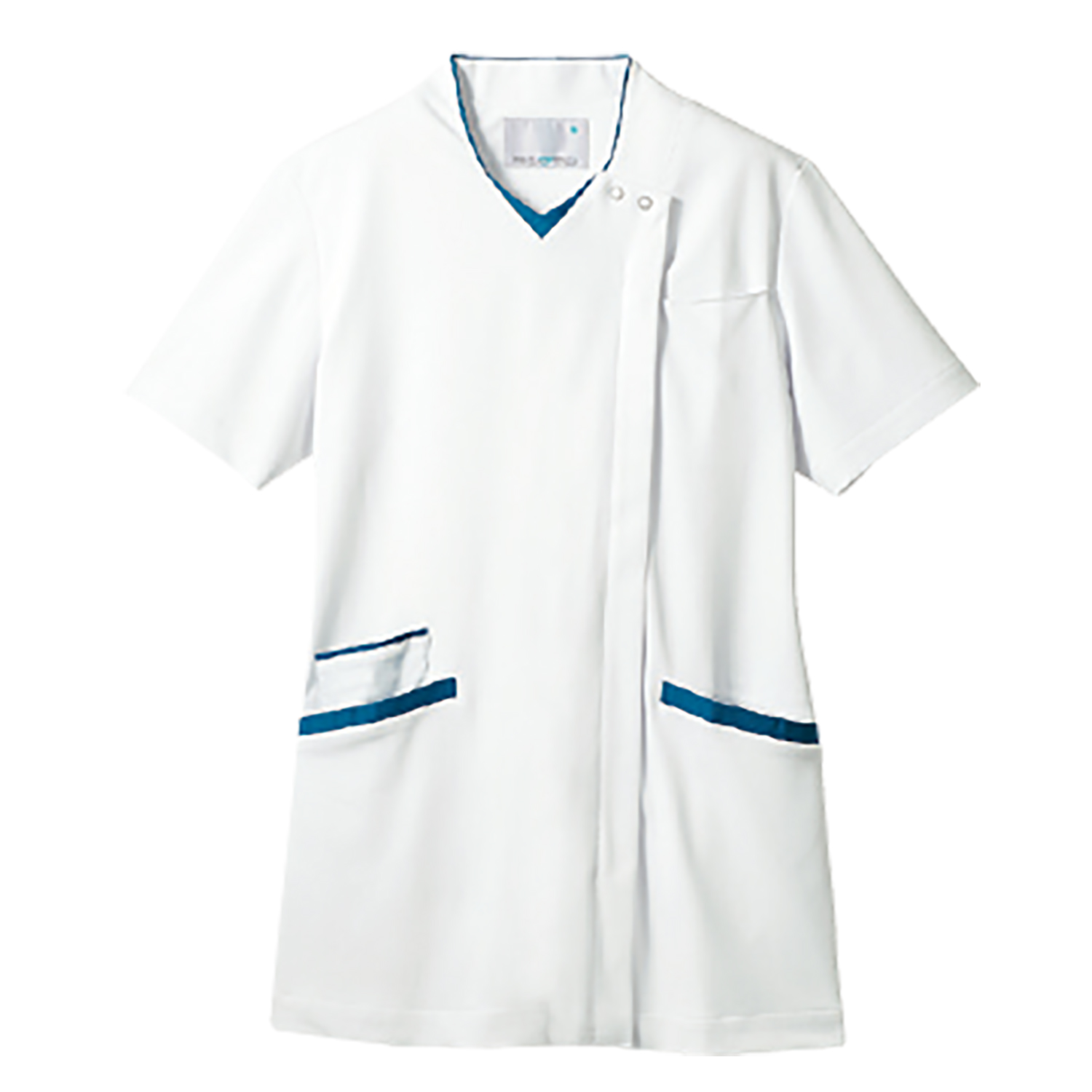 スクラブ(レディス・半袖) 25-6516-0001 S モンブラン 73-2244(シロ/ターコイズ)