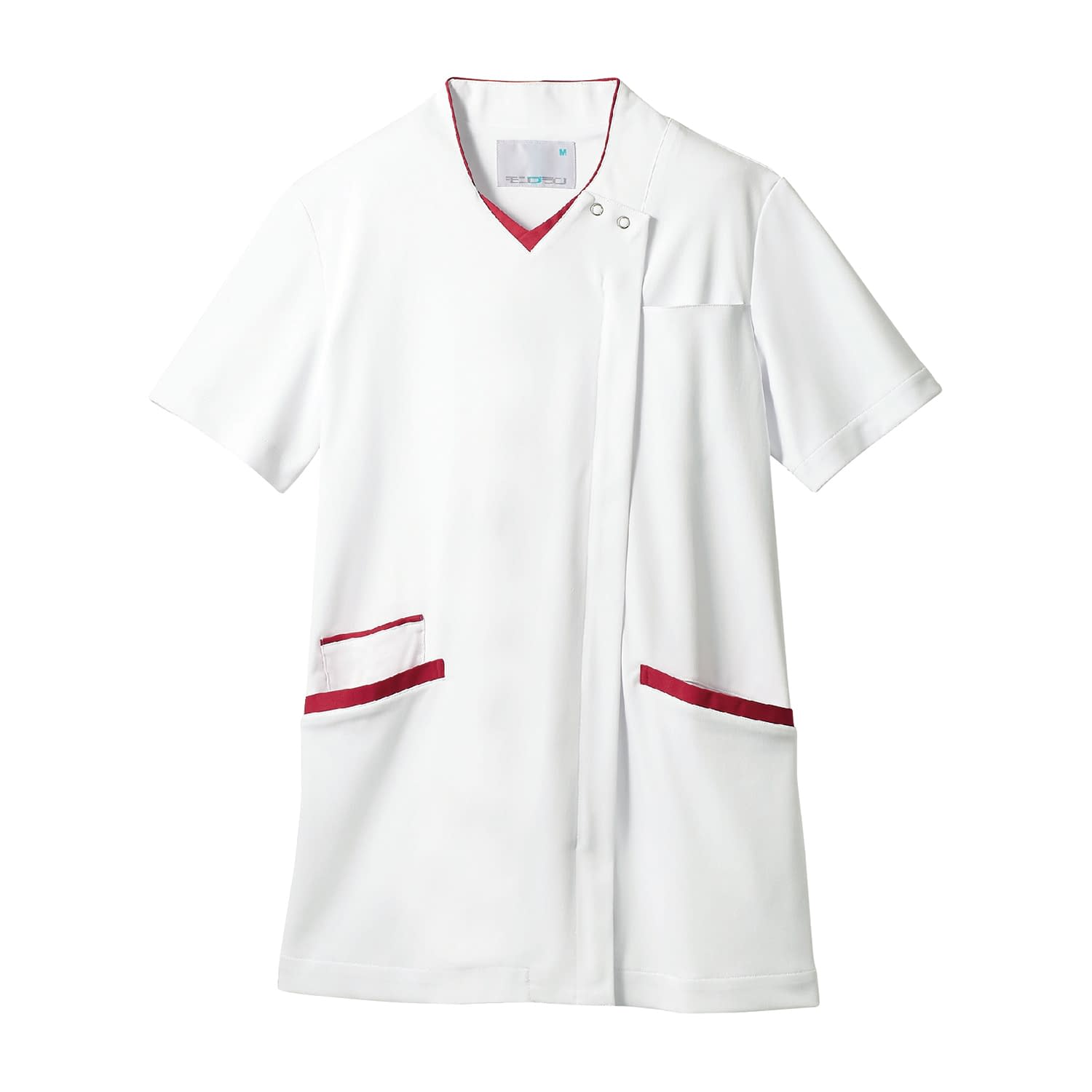 スクラブ(レディス・半袖) 25-6516-0105 3L モンブラン 73-2248(シロ/バーガンディ