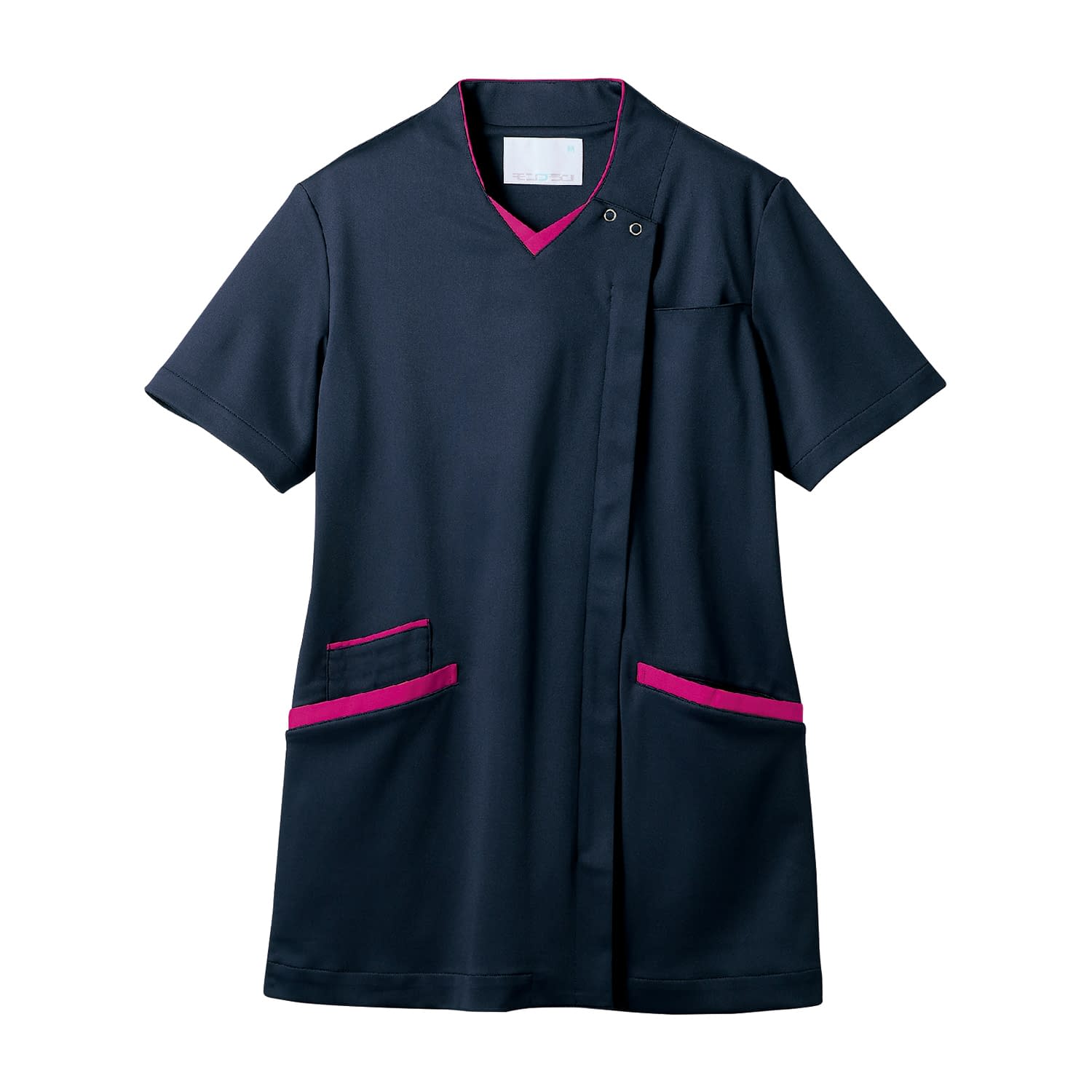 スクラブ(レディス・半袖) 25-6516-0302 M モンブラン 73-2252(Dネイビー/バーガ