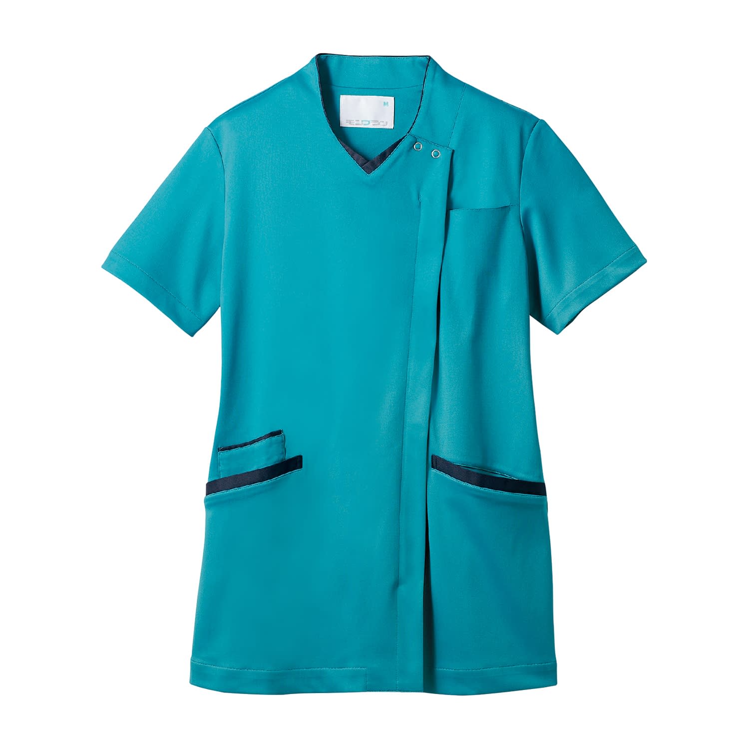 スクラブ(レディス・半袖) 25-6516-0504 LL モンブラン 73-2254(ターコイズ/ネイビー