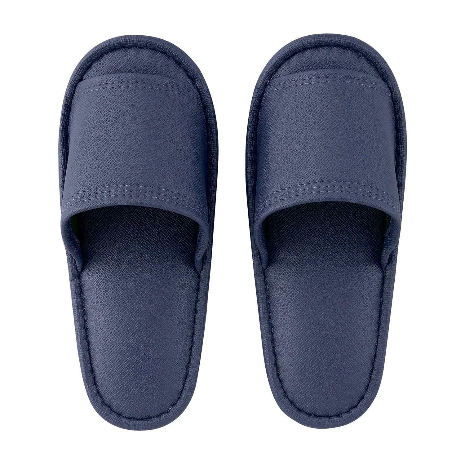 レザー風外縫いスリッパ 25-3220-01 テンダイ 540537(26.5CM)Dブルー