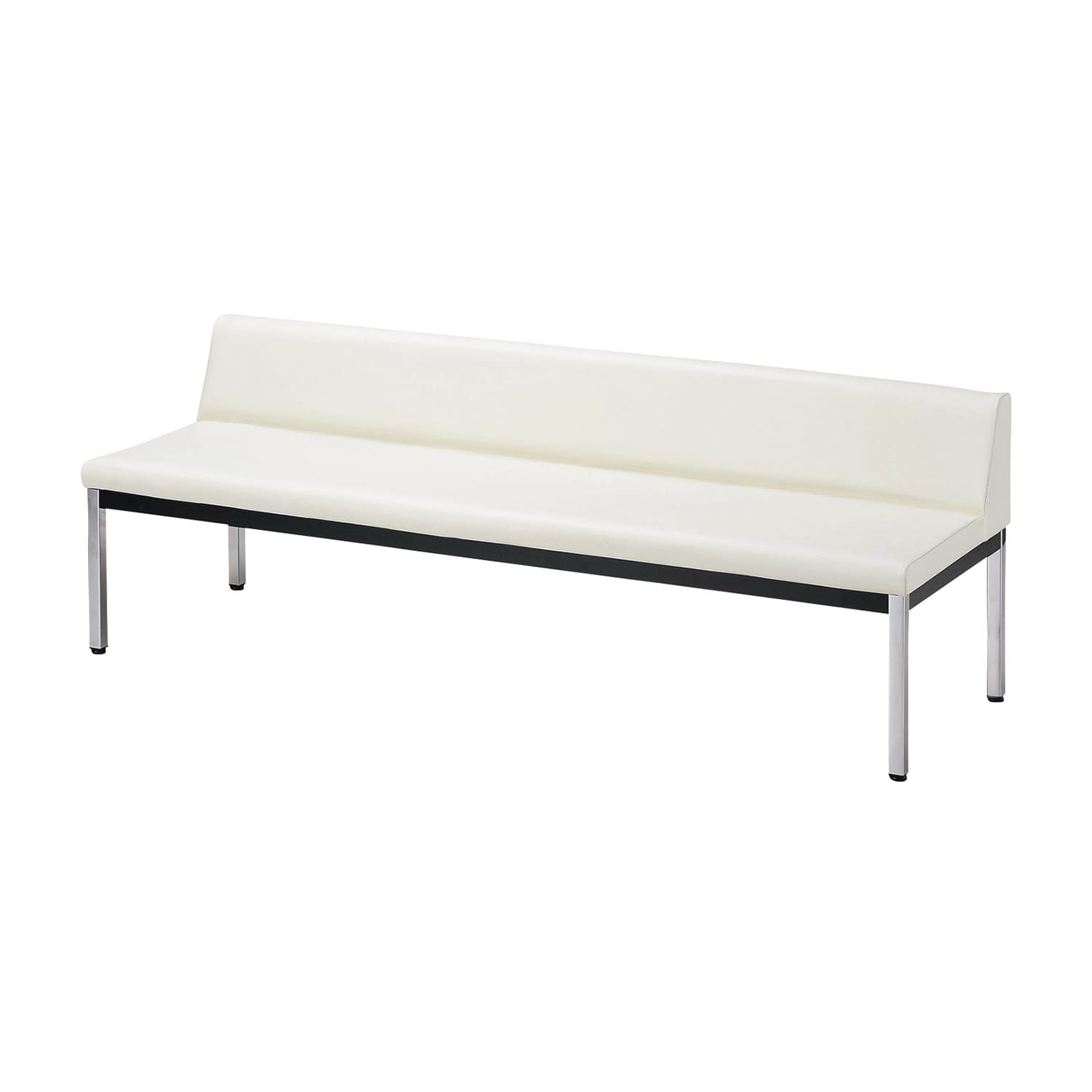 簡単清掃ロビーチェア 25-3044-0001 ミルキーホワイト ニシキ工業 ZRA-15A(1500X570X615